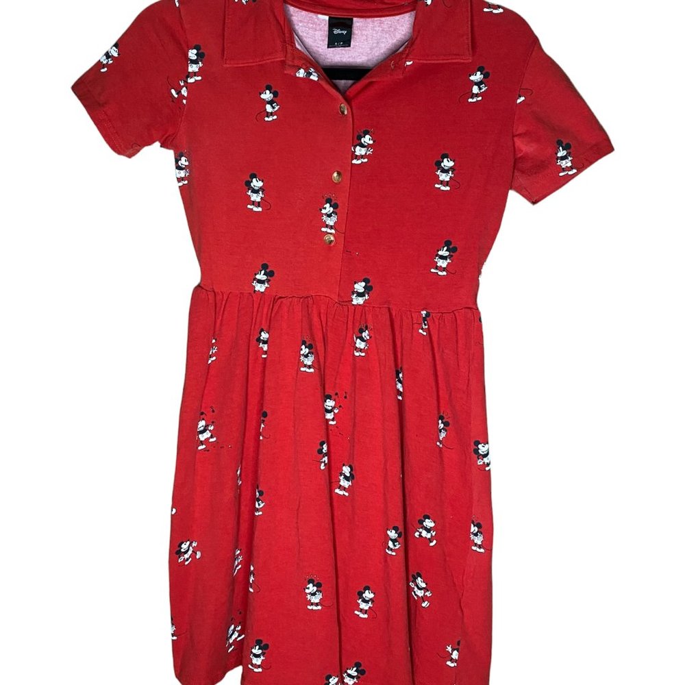 Cakeworthy Mickey Mouse Button Up Babydoll Disney Dress - Size Small